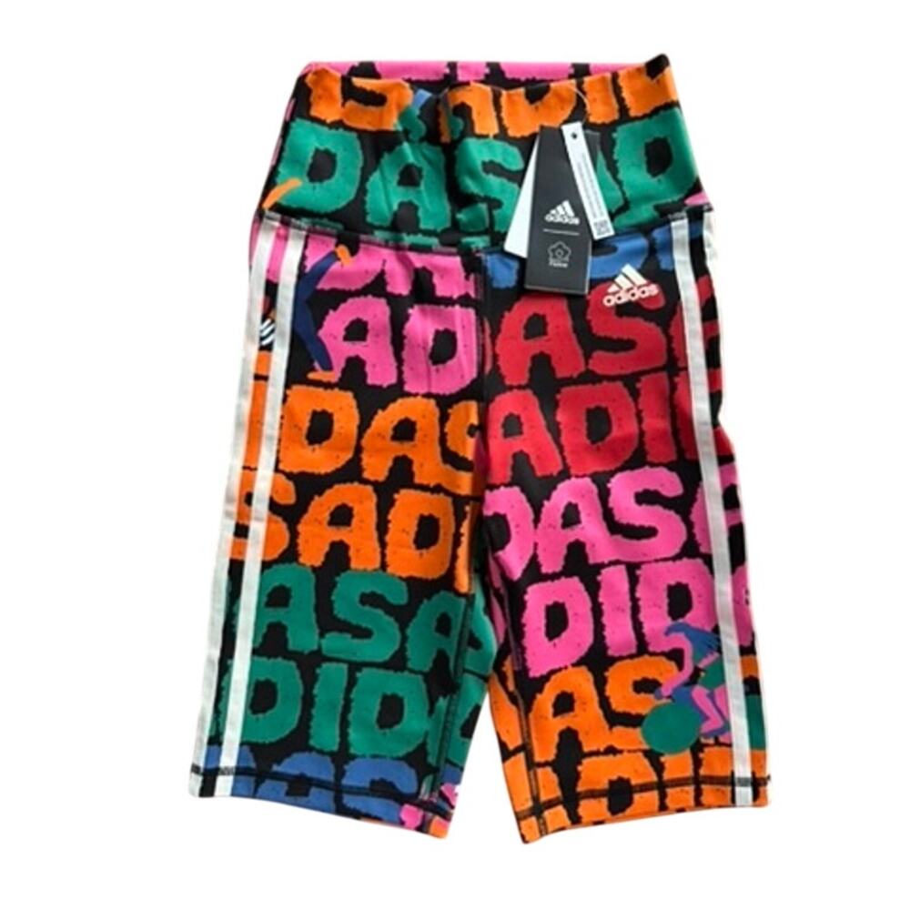 NWT Adidas x FARM Rio High-Rise Training Bike Shorts XS 10" Inseam